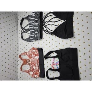 Victorias Secret Pink Lot of 4 XS Strappy Sports Bras Bralettes Bra Tops Tanks